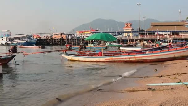 Thailand Pulau Tao Dermaga Air Pulau Perjalanan Laut — Stok Video