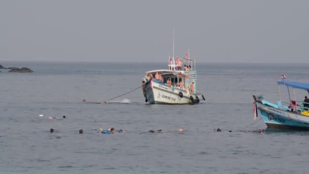 タイの島タオ桟橋 島旅行海 — ストック動画