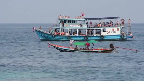 Thailand Island Tao Pier Water Island Travel Sea — Stock Video