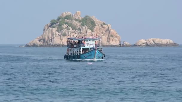 タイの島タオ桟橋 島旅行海 — ストック動画