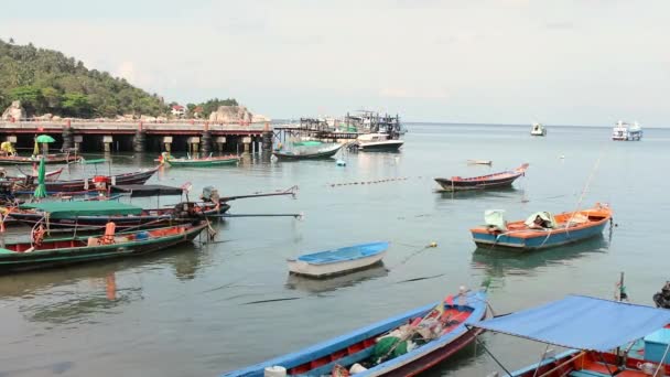 Tailandia Isla Tao Muelle Agua Isla Viaje Mar — Vídeos de Stock