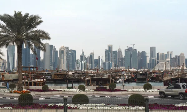 카타르도 하, 도시, 현대, 아랍어, 건축 — 스톡 사진