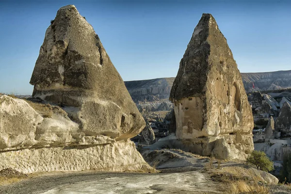 Pavo blanco, Capadocia, roca, paisaje, recorrido, anatolia, goreme, montaña — Foto de Stock