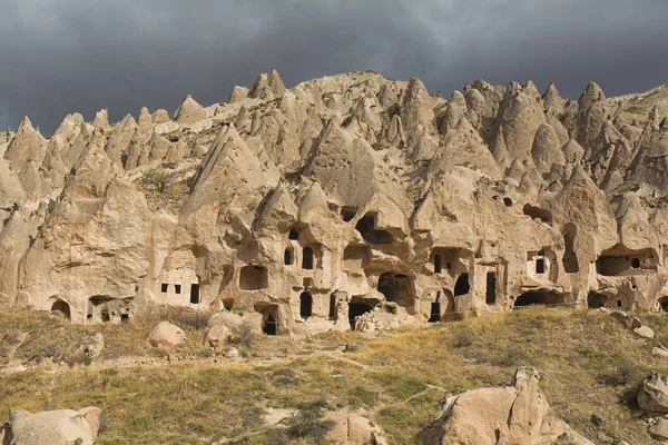 Pavo blanco, Capadocia, roca, paisaje, recorrido, anatolia, goreme, montaña — Foto de Stock