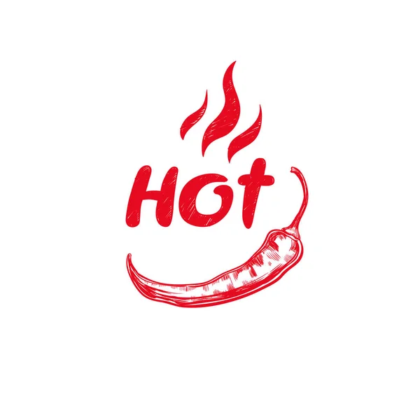 Caliente. Icono picante con chile 1 — Vector de stock