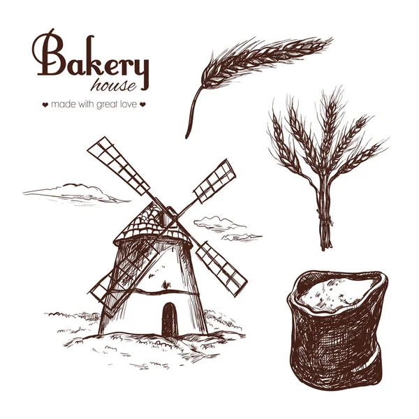 Bakkerij winkel set 3 — Stockvector