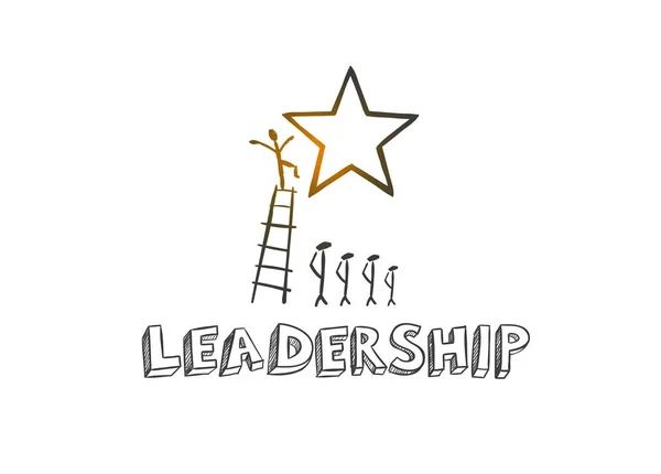 Leadership vettore disegnato a mano — Vettoriale Stock