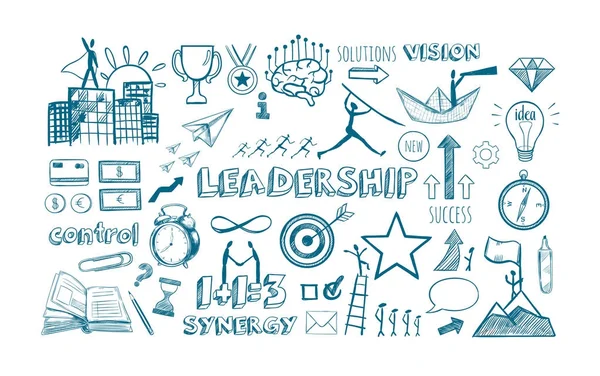 Set di icone di leadership — Vettoriale Stock