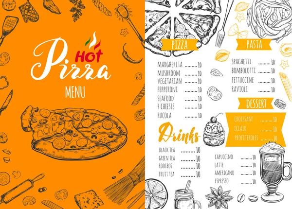 Italiaans eten menu 5 — Stockvector