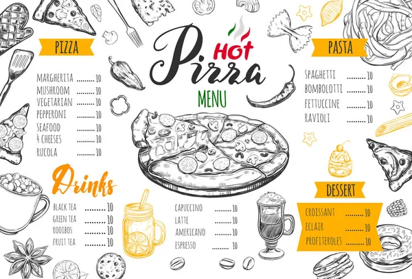 Italiaans eten menu 4 — Stockvector