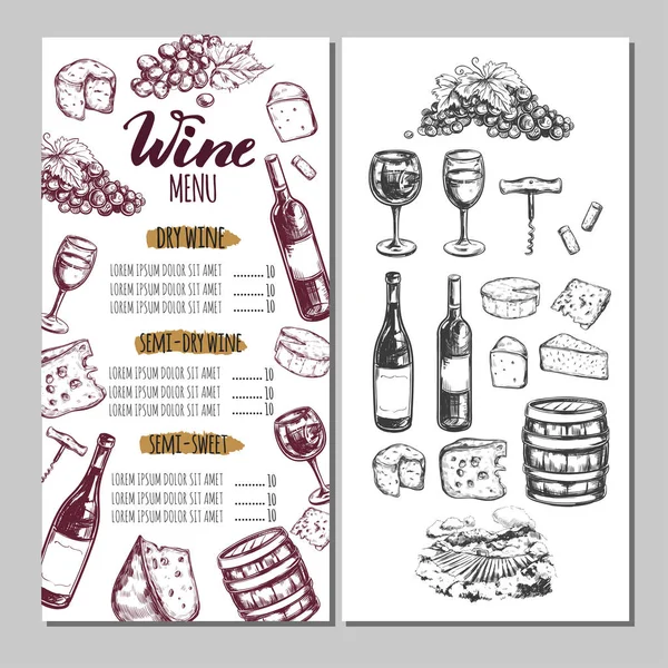 Menu restauracji wina 6 — Wektor stockowy