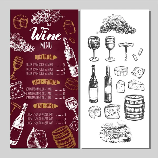 Wine Restaurant Menu 4 — Stock Vector