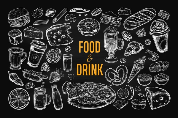 Alimentación y bebida vector gran conjunto 2 — Archivo Imágenes Vectoriales