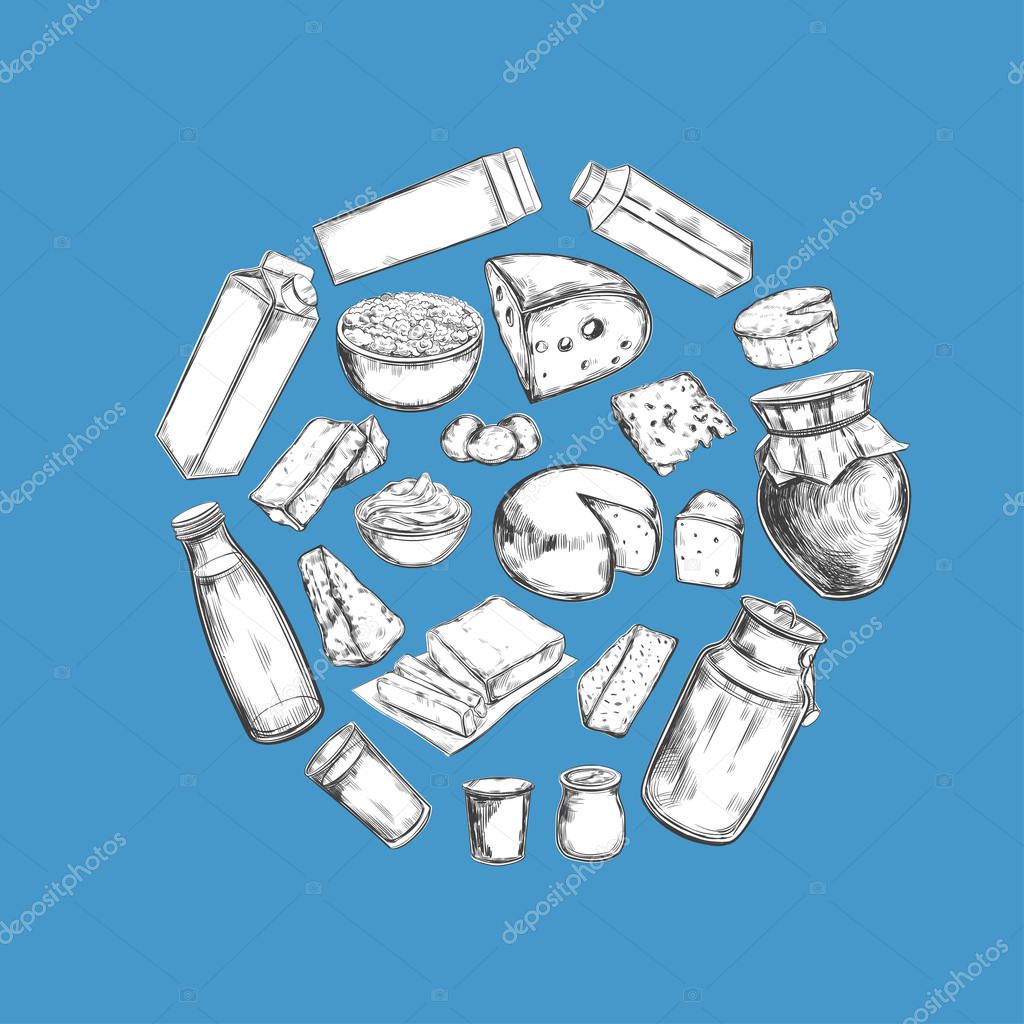 Dairy products vector collection 2