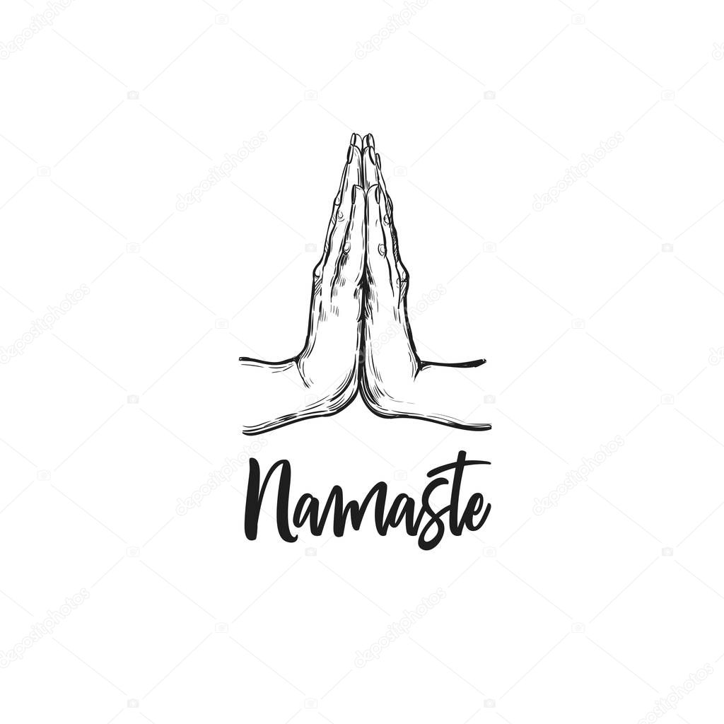 Namaste. Vector hand drawn