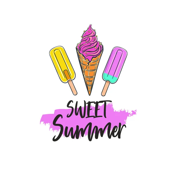 Sweet Summer. Vecteur Inspirational été — Image vectorielle