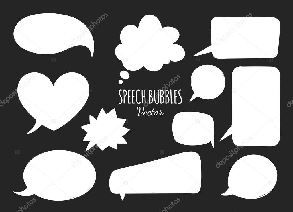 Speech bubbles vector set 4