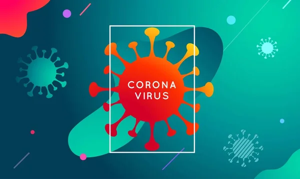 Vektor Coronavirus, covid-19 modern latar belakang abstrak berwarna, desain cairan, gradien. Virus pandemik, konsep bakteri. Poster layanan kesehatan dan medecine - Stok Vektor