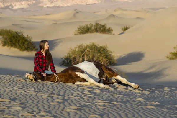 Jeune cavalière et son cheval — Photo