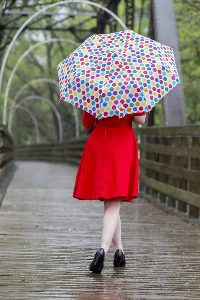 Redhead Model In The Rain