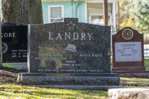 Teksas Eyalet Mezarlığı Austin Teksas Thomas Wade Landry Nin Anıtı — Stok fotoğraf