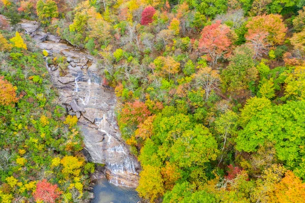 Waterfalls Sits Nestled Carolina Mountains Autumn Day — Stock Photo, Image