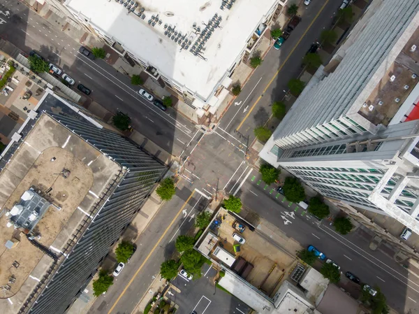 April 2020 Raleigh North Carolina Usa Aerial View Busy Intersection — Stock Photo, Image