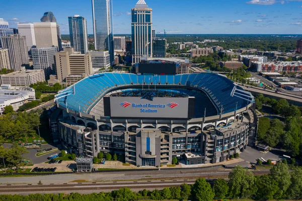 2020年5月1日 美国北卡罗莱纳州夏洛特 美国银行球场的空中景观 北卡罗莱纳州夏洛特市Nfls Carolina Panthers的所在地 — 图库照片