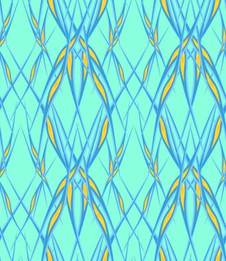 Arka plan mavi sarı yeşil soyut bitki öğelerden rafine