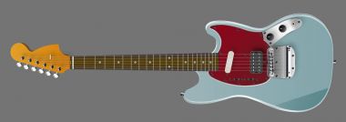 Müzik çizim alet. Gitar çizilmiş. Gitar taslağını.
