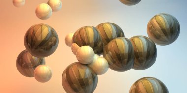 Soyut 3d şekiller arka plan üzerinde. 3D görüntü. 3D render.