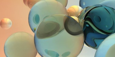 Soyut 3d şekiller arka plan üzerinde. 3D görüntü. 3D render.