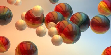 Soyut 3d şekiller arka plan üzerinde. 3D görüntü. 3D render.