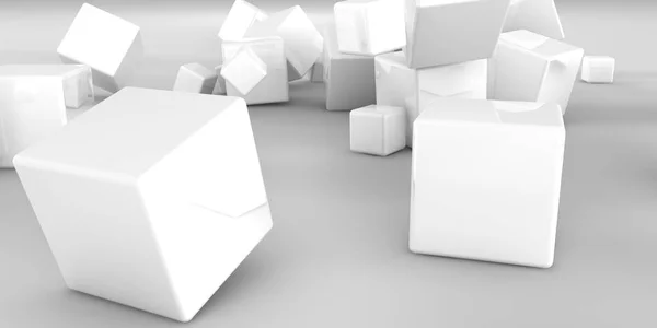 3d illustration. Abstract cubes on a light background. — Stock Photo, Image