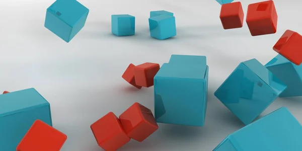 Illustration 3D. Cubes abstraits sur fond clair . — Photo
