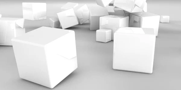 Illustration 3D. Cubes abstraits sur fond clair . — Photo