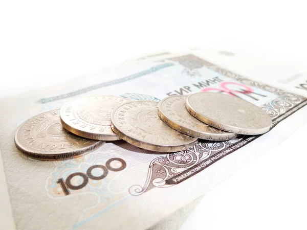 Nakit mezhep ve paralar. Özbek para birimi. Özbekistan Cumhuriyeti para birimi.