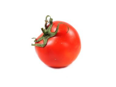 Beyaz bir arka plan üzerinde domates. Gıda, sebze, kırmızı domates.