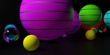 Soyut 3d şekiller arka plan üzerinde. 3D görüntü. 3D render.