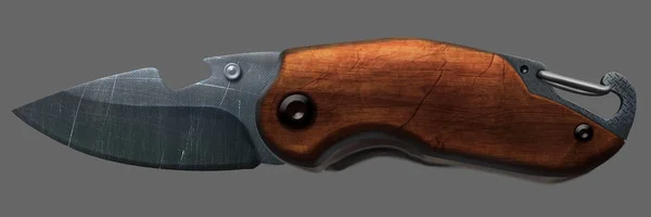 3d ilustración de cuchillo plegable. Ilustración de cuchillo perochinoso. Concepto de acero frío . — Foto de Stock
