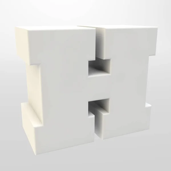 3D-rendering. Witte letters op een lichte achtergrond. Hoofdletter. — Stockfoto