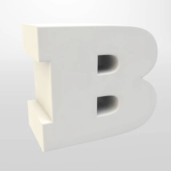 3D rendering. Λευκά γράμματα σε ανοιχτόχρωμο φόντο. Κεφαλαίο γράμμα. — Φωτογραφία Αρχείου