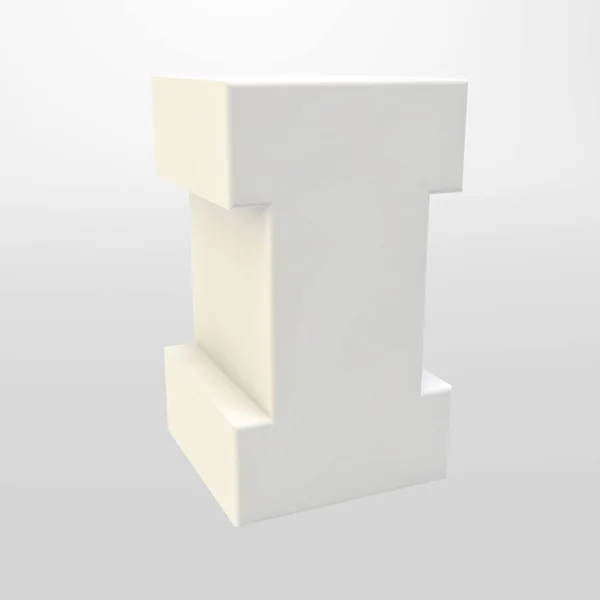 Rendering 3D. Lettere bianche su sfondo chiaro. Lettera maiuscola . — Foto Stock