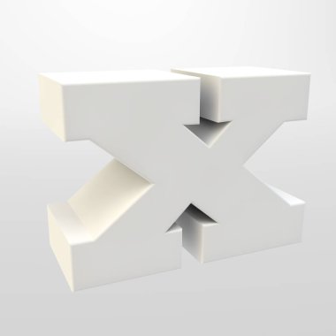 3D render. Hafif bir arka plan beyaz harfler. Büyük harf.