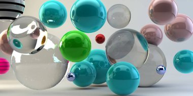 Soyut 3d şekiller arka plan üzerinde. 3D görüntü. 3D render.