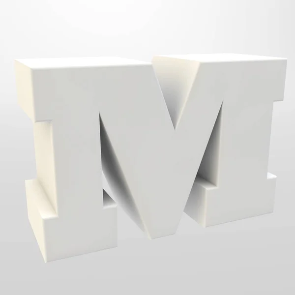 Renderowania 3D. Białe litery na jasnym tle. Wielka litera. — Zdjęcie stockowe