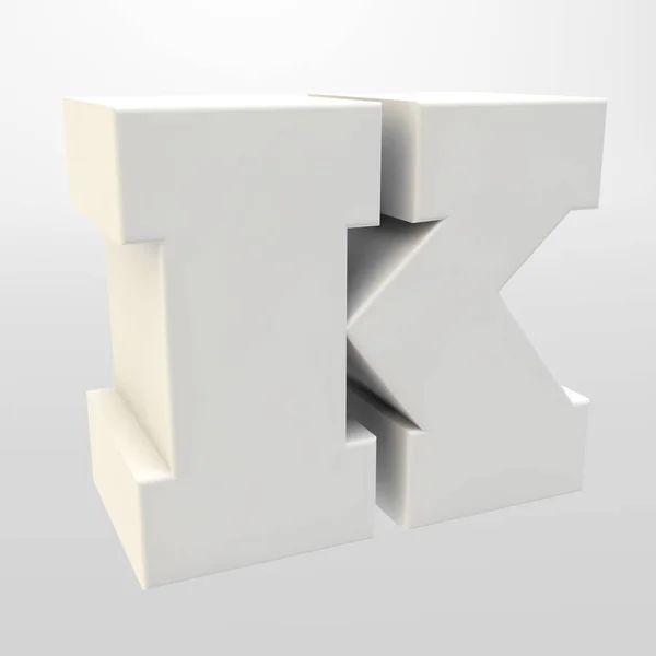 Renderizado 3d. Letras blancas sobre un fondo claro. Letra capital . — Foto de Stock