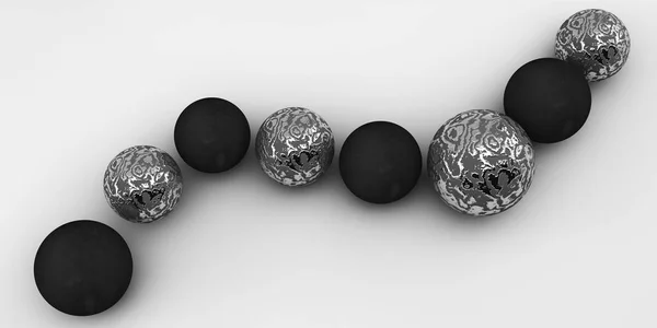 Abstrakta 3d-former på bakgrund. 3D-bild. 3D-rendering. — Stockfoto