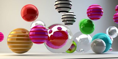 Soyut 3d şekiller arka plan üzerinde. 3D görüntü. 3D render.