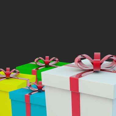 Bir kaç hediye kutuları. Bir tatil için bir hediye. 